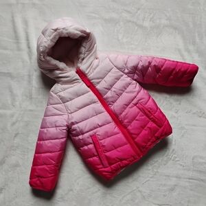 Super Cute Pink Ombre Faux Fur Lined Puffer Jacket | 18M